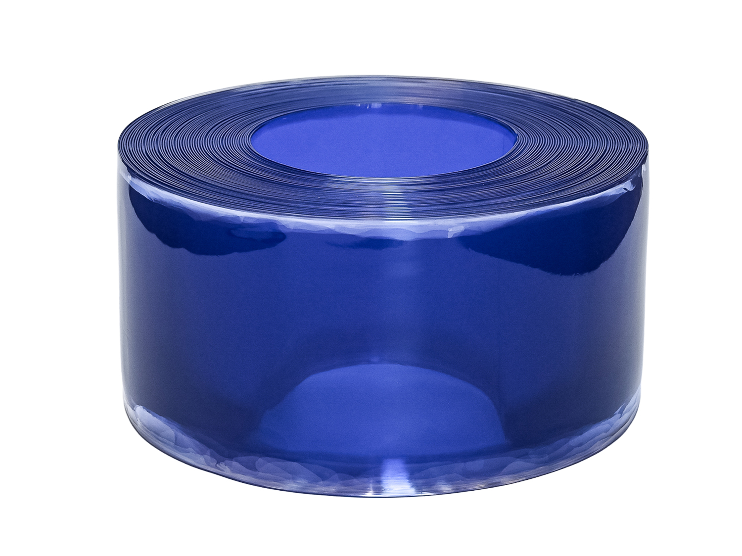 PVC strips in rolls, 2 x 200 mm, 50 m, transparent