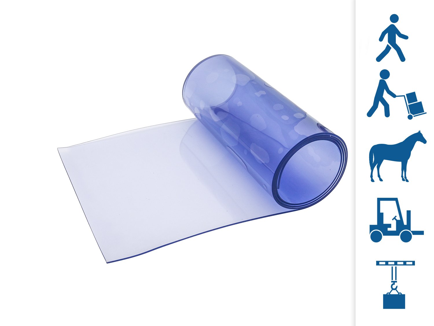 PVC strips transparent, smooth, 3 x 300 mm