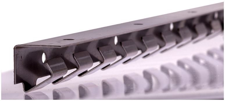 Hook rail 985 mm with leg, stainless steel