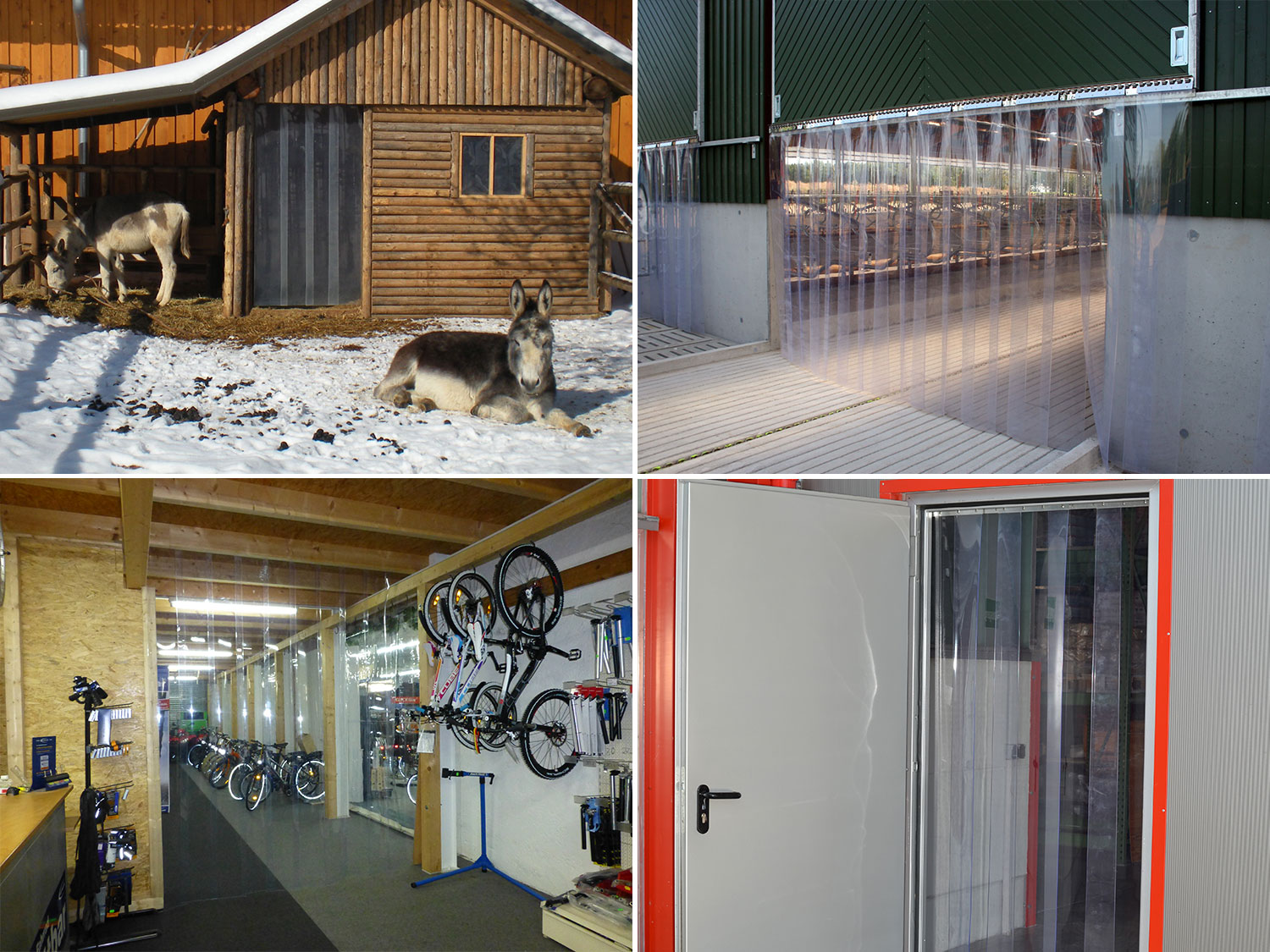 PVC strip curtain, slats 200 x 2 mm transparent, height 1.50 m, width 0.90 m (0.70 m), galvanized