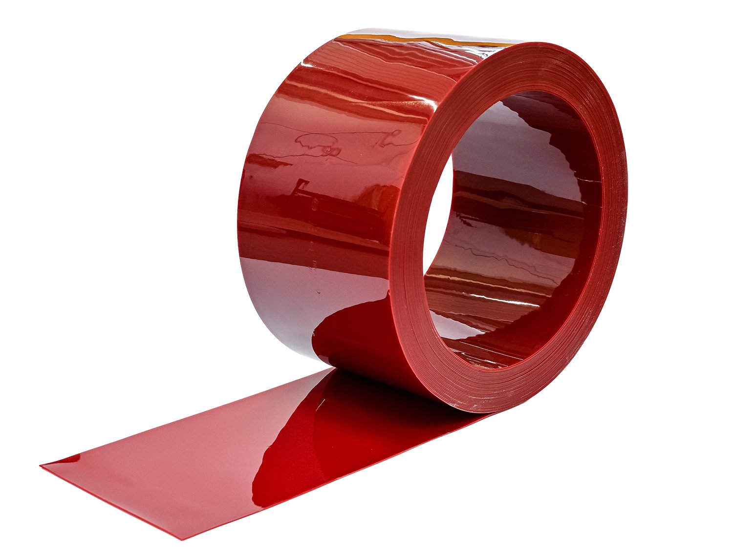 PVC strips red transparent, smooth, 2 x 300 mm, (welding protection EN1598)