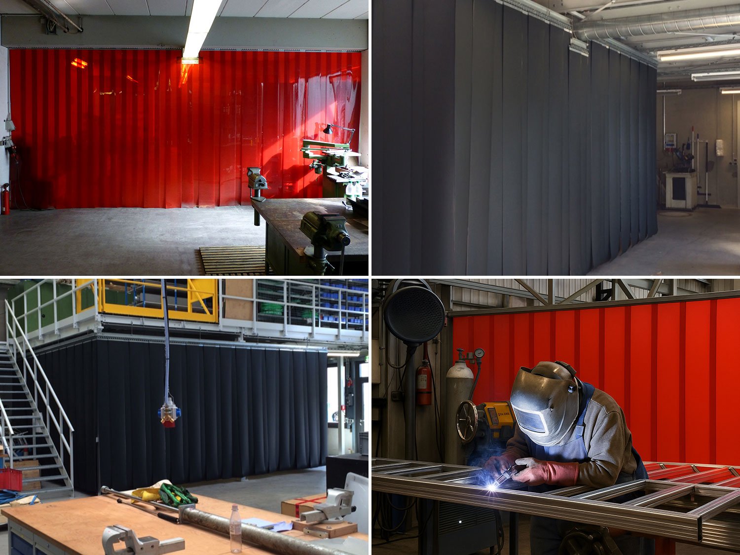 PVC strips dark green matt, 2 x 300 mm, (welding protection EN1598)
