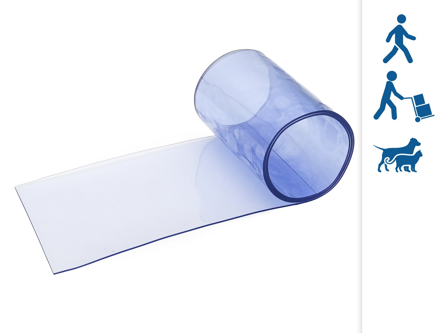 PVC strips transparent, smooth, 2 x 200 mm