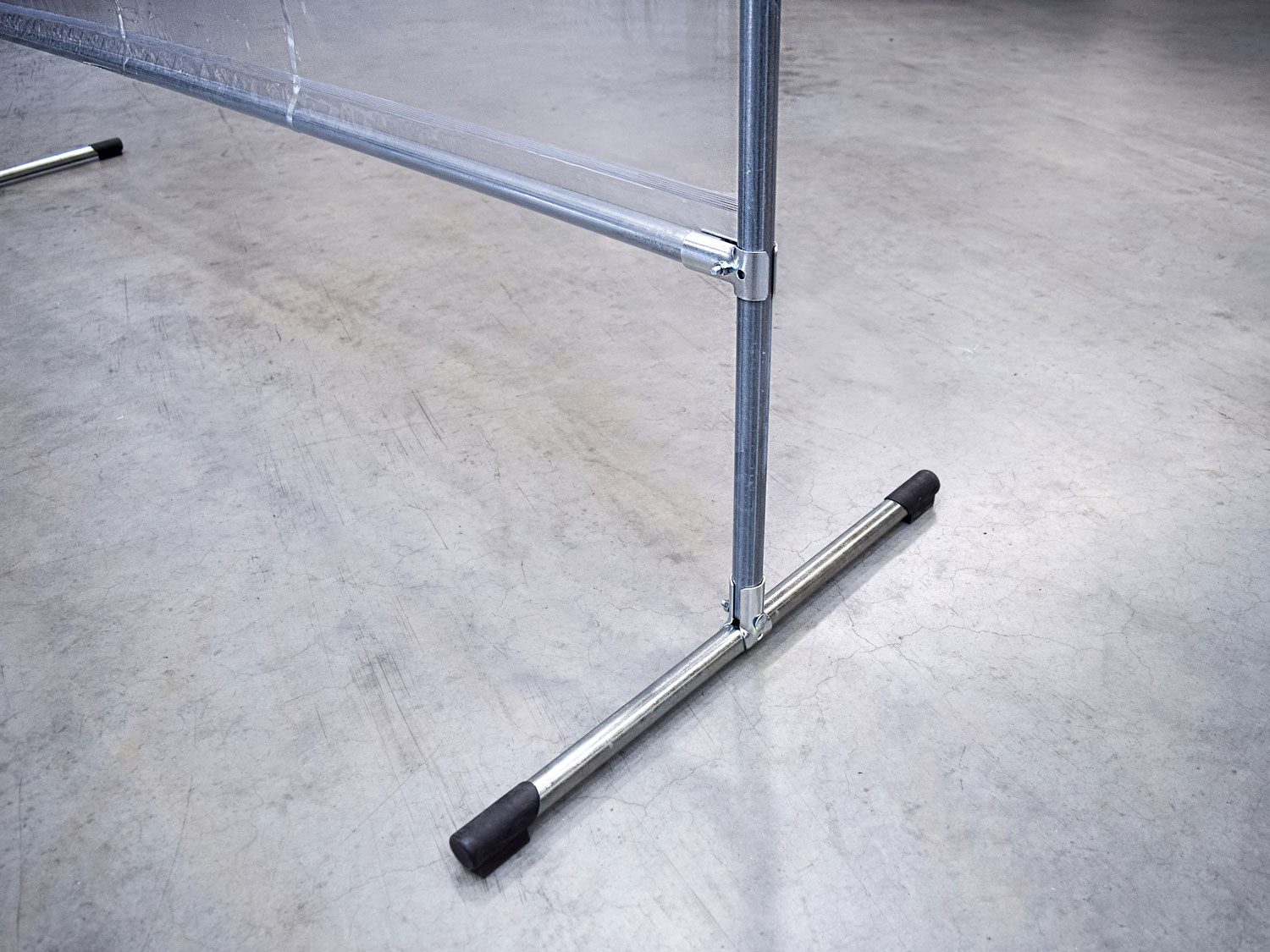 Protective screen, tarpaulin 0.4 mm, transparent, W x H 2000 x 2000 mm