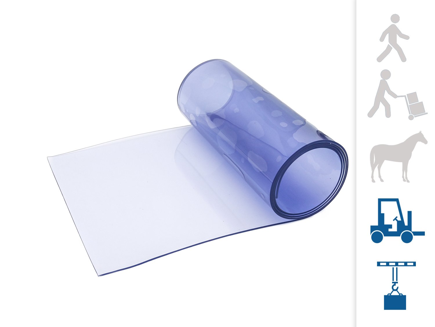 PVC strips transparent, smooth, 4 x 400 mm